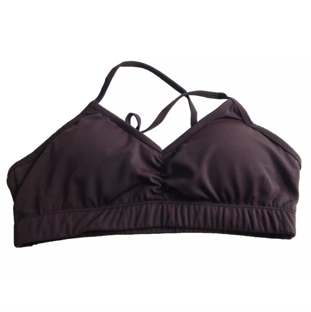 Handful Brown Cross Back Ruched Bra